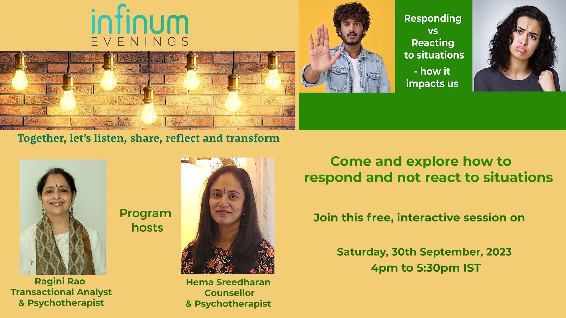 Infinum Evenings :Responding vs Reacting to situations – how it impacts us.