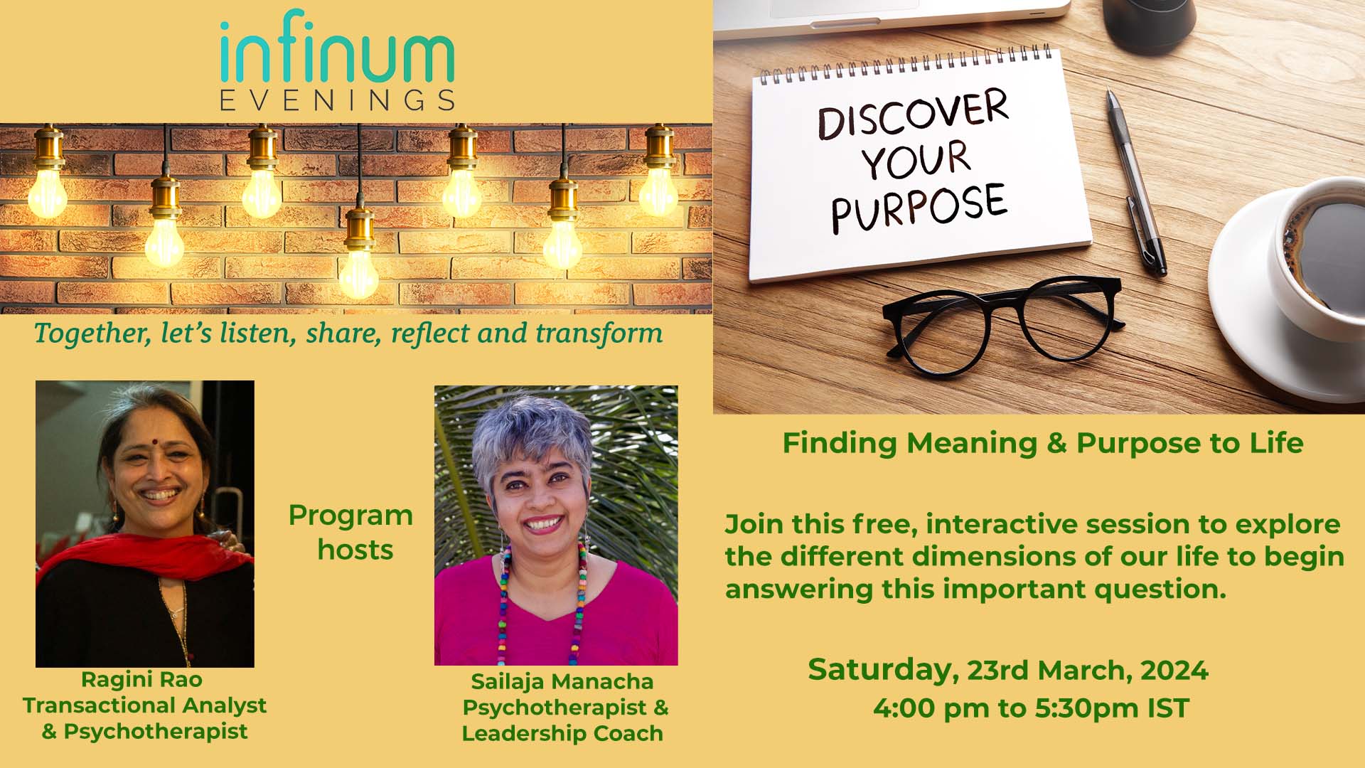 Infinum Evenings : Finding Meaning & Purpose in Life; 23rd March 2024